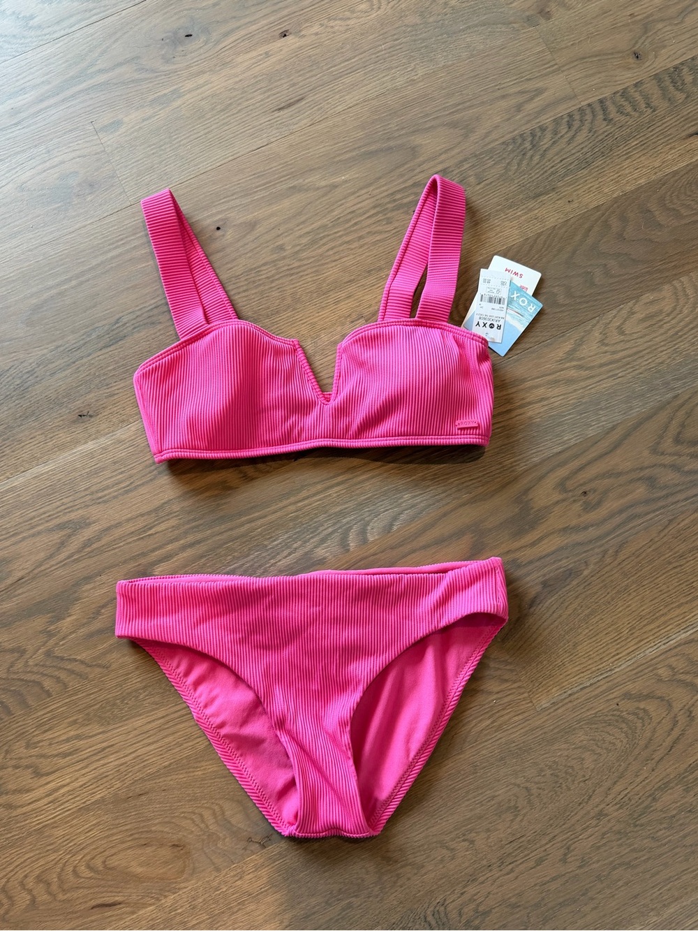 Roxy bikini Bright Pink Ribbed Bikini Set